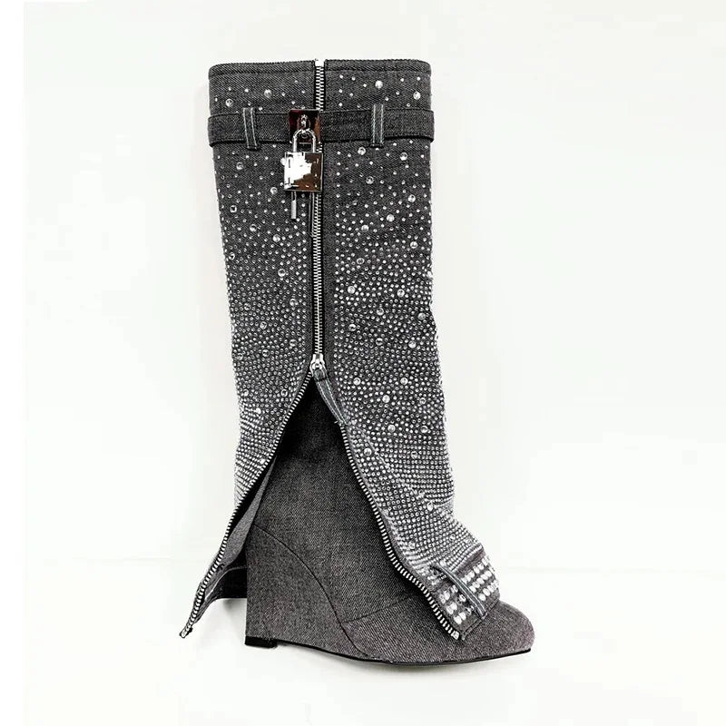 Bottes cowboy femme à strass – Talon 10 cm