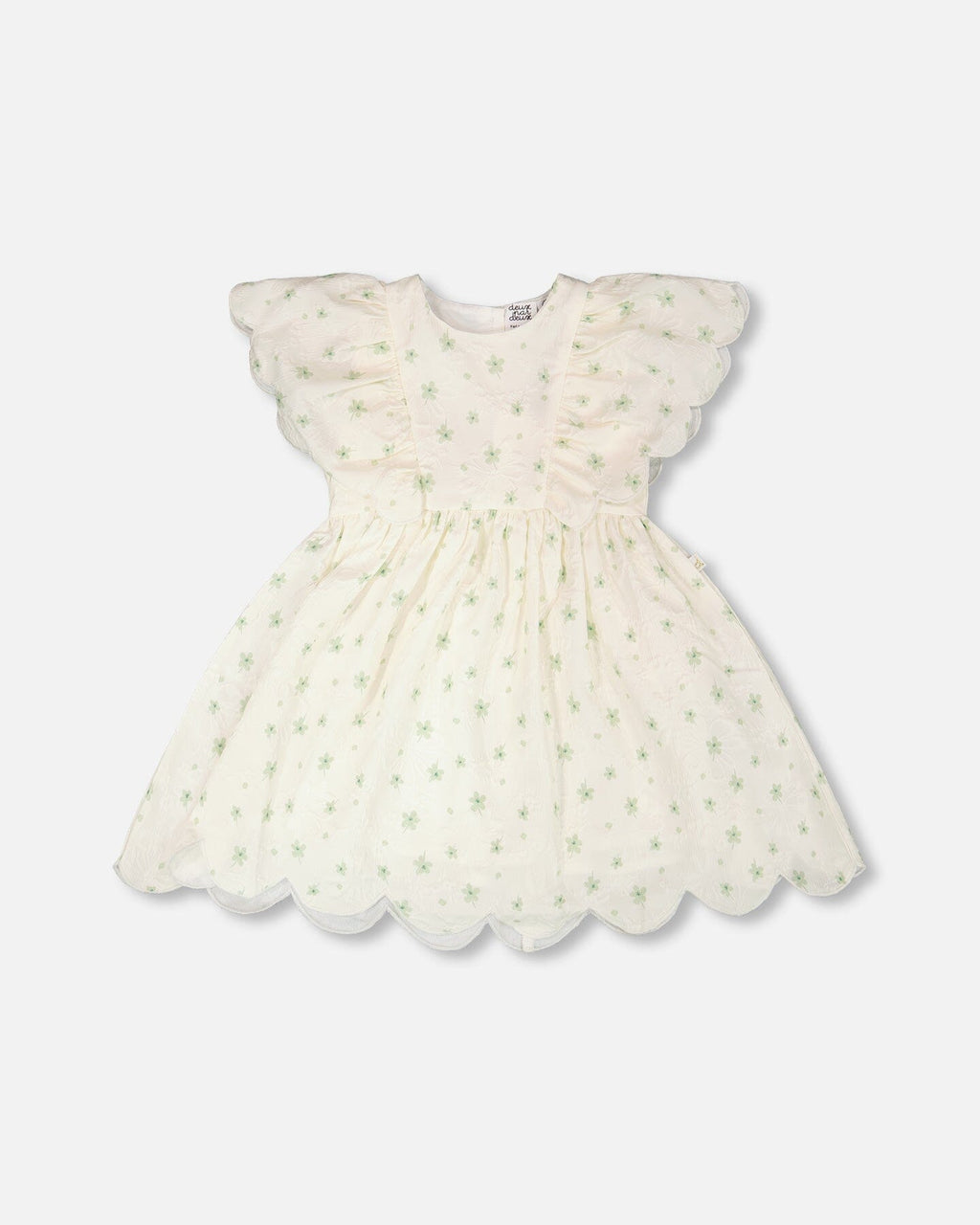 Jacquard Dress White Printed Flowers