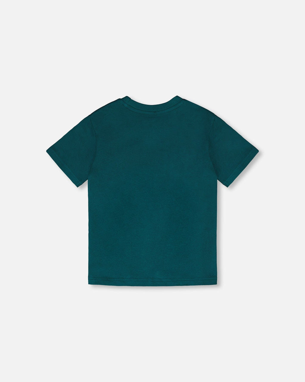Organic Cotton Jersey T-Shirt With Print Dark Turquoise