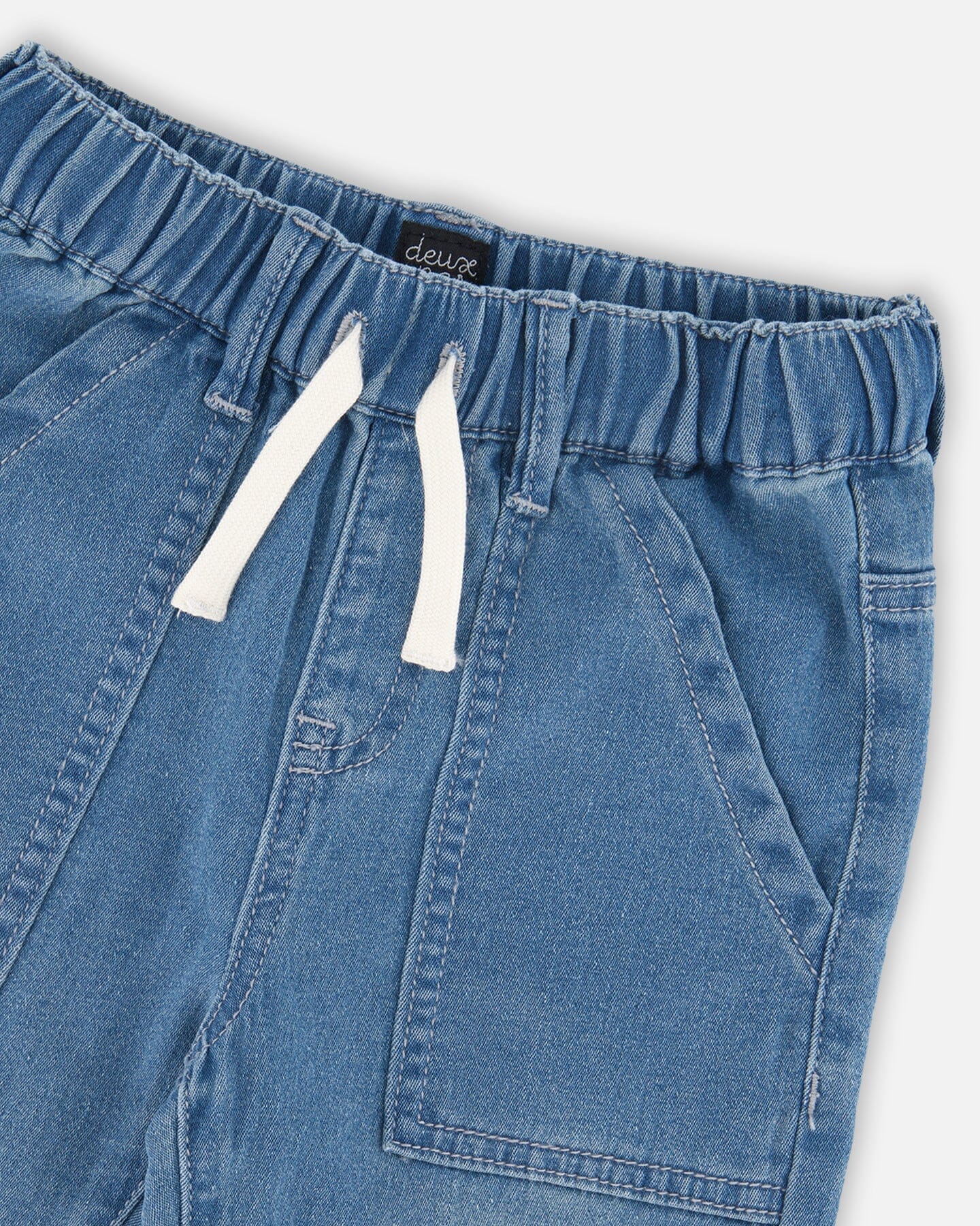 Stretch French Terry Denim Jogger Light Blue