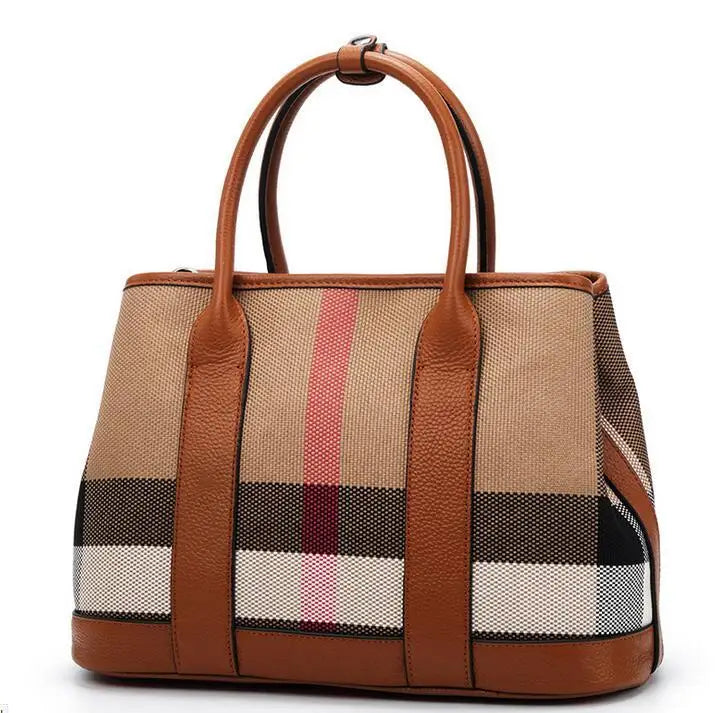 Grand sac cabas femme en toile et similicuir