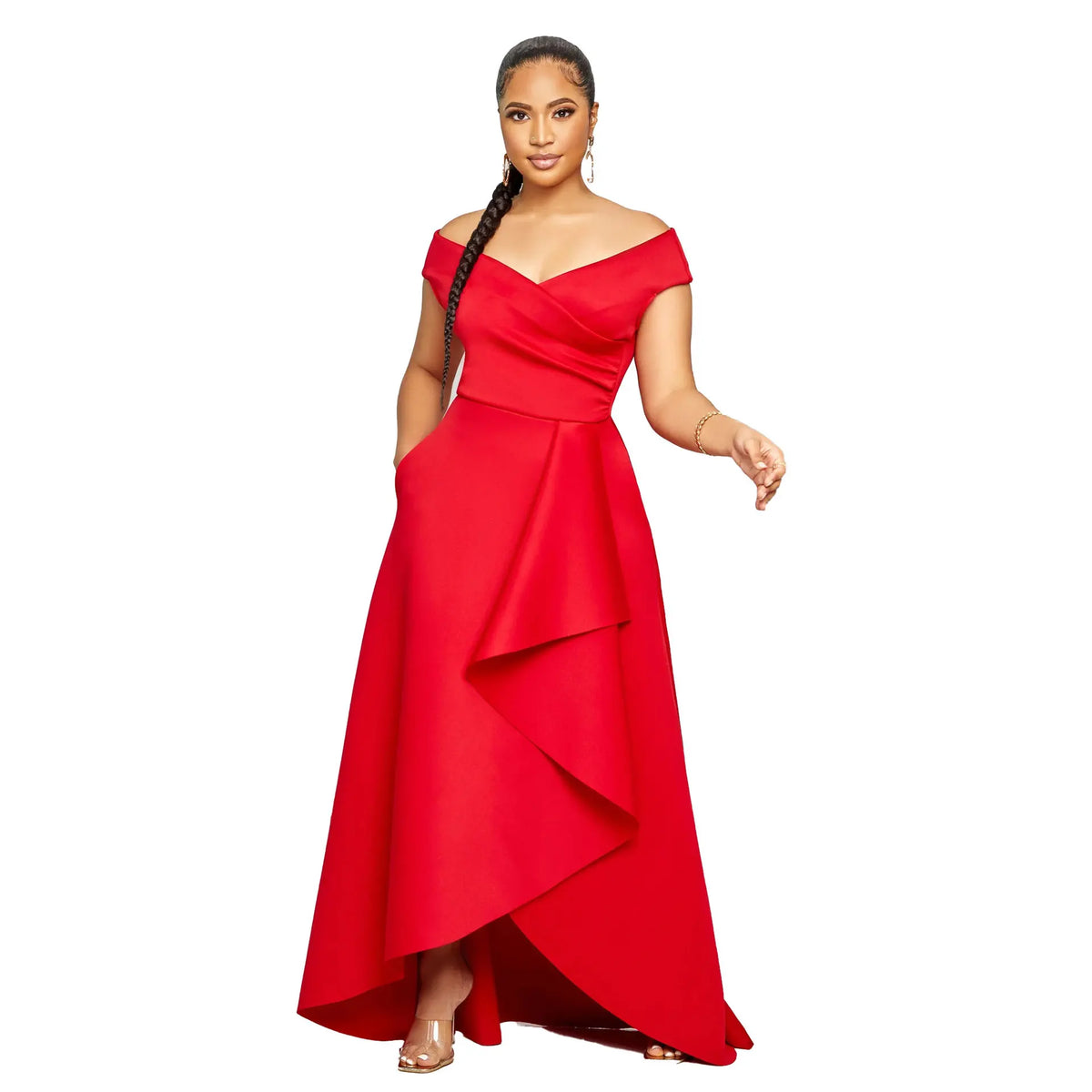 Robe de soirée femme élégante à une épaule – Coupe ajustée