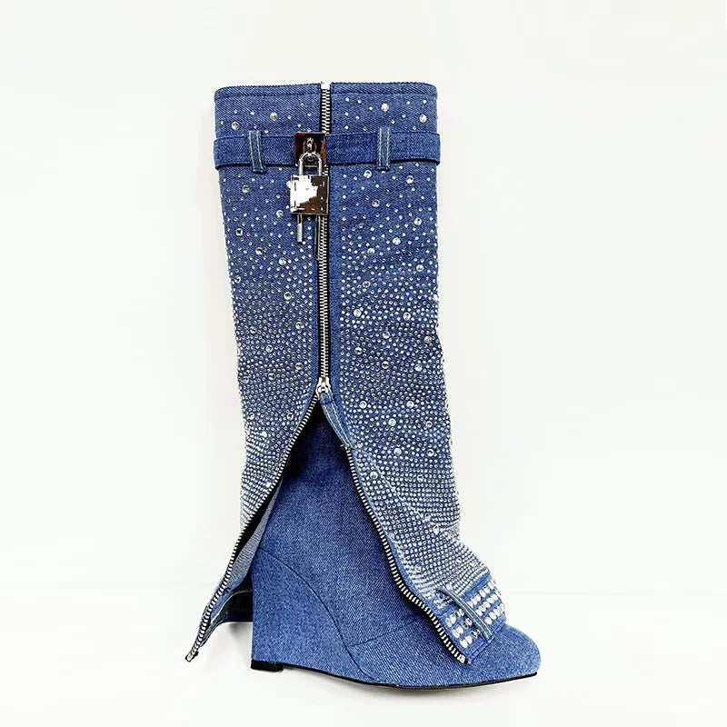 Bottes cowboy femme à strass – Talon 10 cm