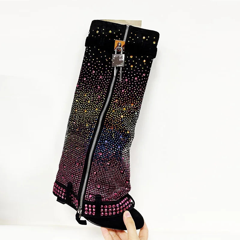 Bottes cowboy femme à strass – Talon 10 cm