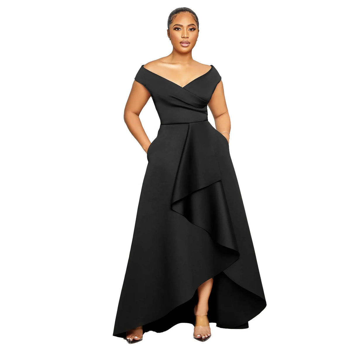Robe de soirée femme élégante à une épaule – Coupe ajustée