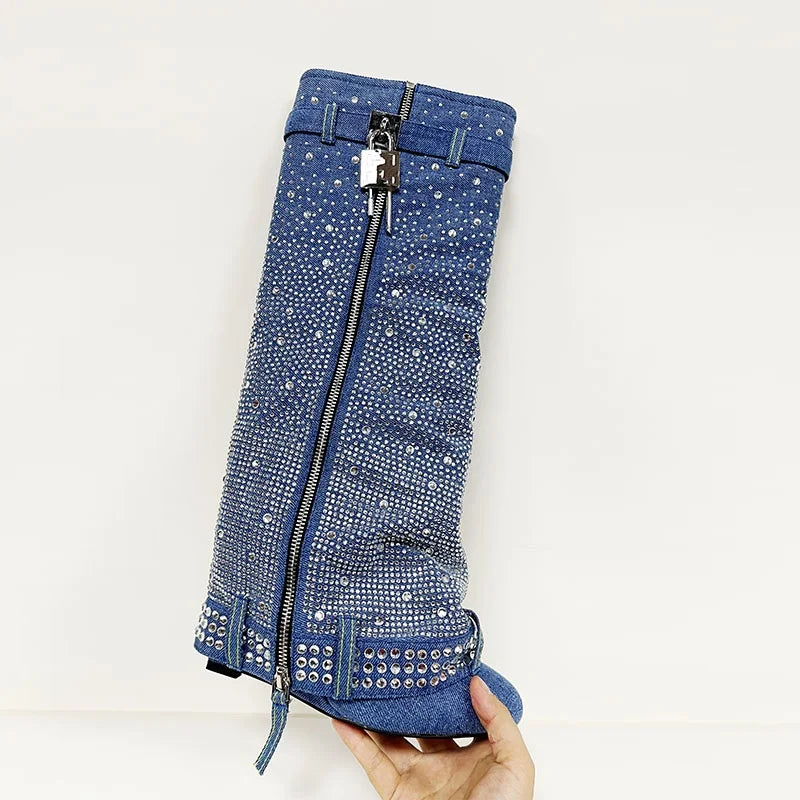 Bottes cowboy femme à strass – Talon 10 cm