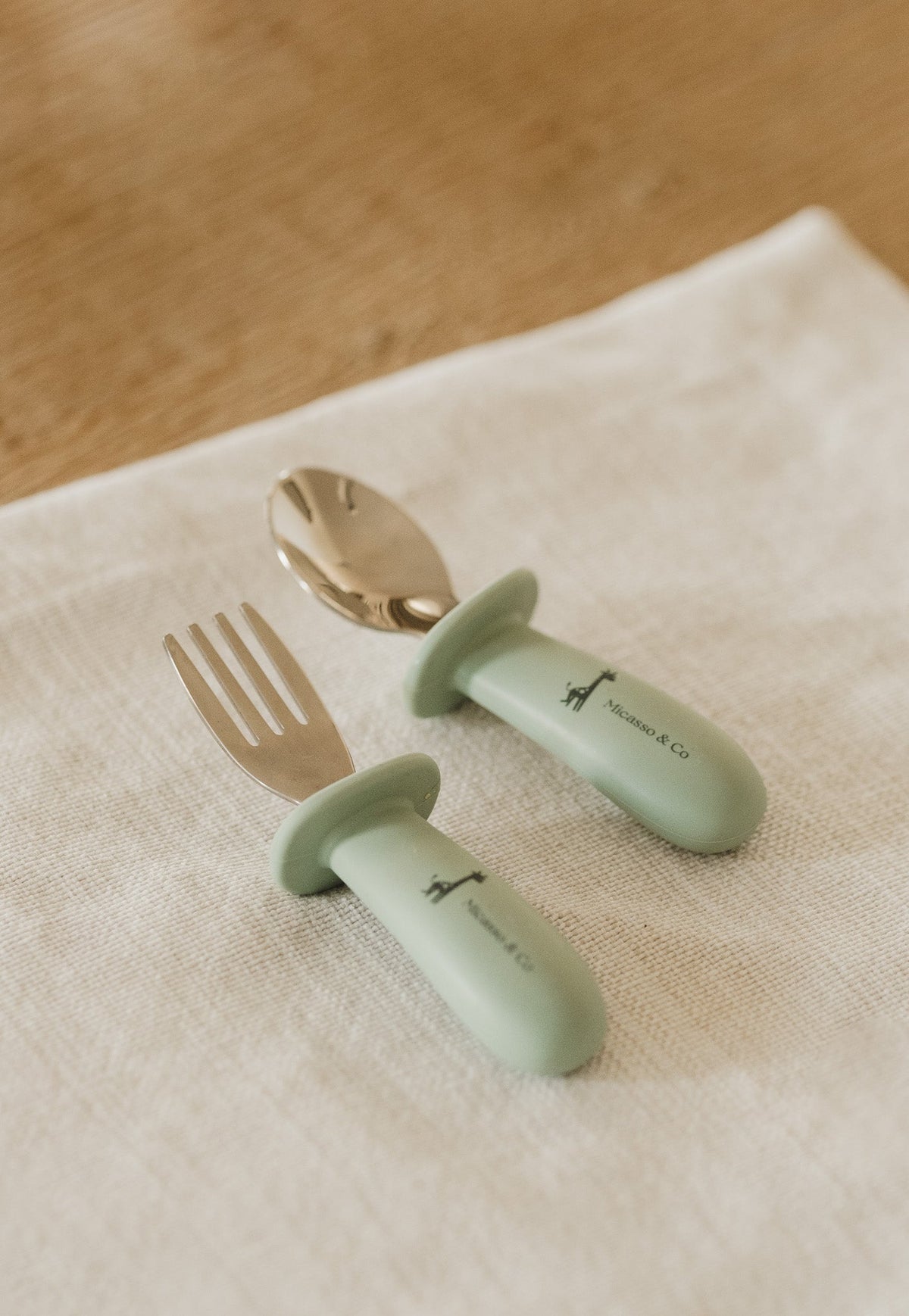 Ensemble cuillère et fourchette pour enfant | Inox et silicone