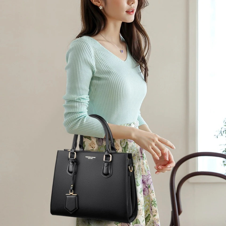 Sac à main femme 3 compartiments en similicuir – Grande capacité