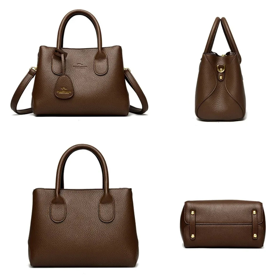 Sac à main femme 3 compartiments en similicuir – Épaule et bandoulière