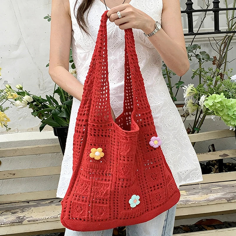 Sac cabas crocheté pour femme – Style bohème