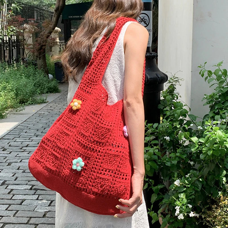 Sac cabas crocheté pour femme – Style bohème