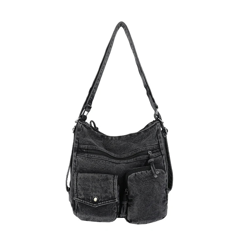 Grand sac cabas femme en denim – Bandoulière décontractée