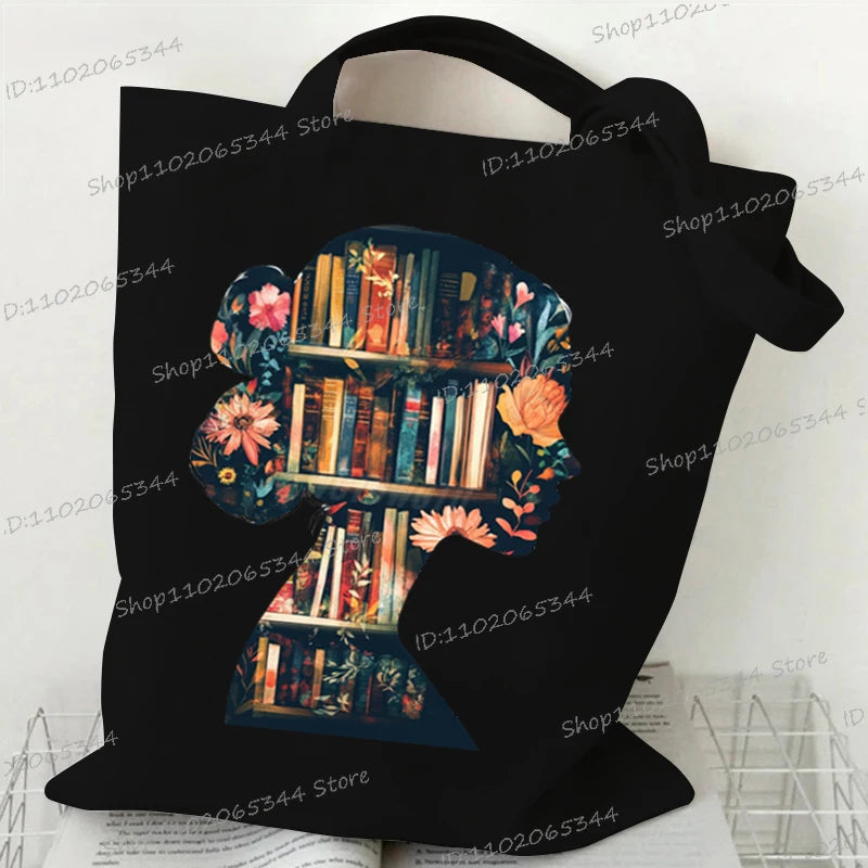 Sac cabas en toile imprimée pour lectrice – Format 35 × 40 cm