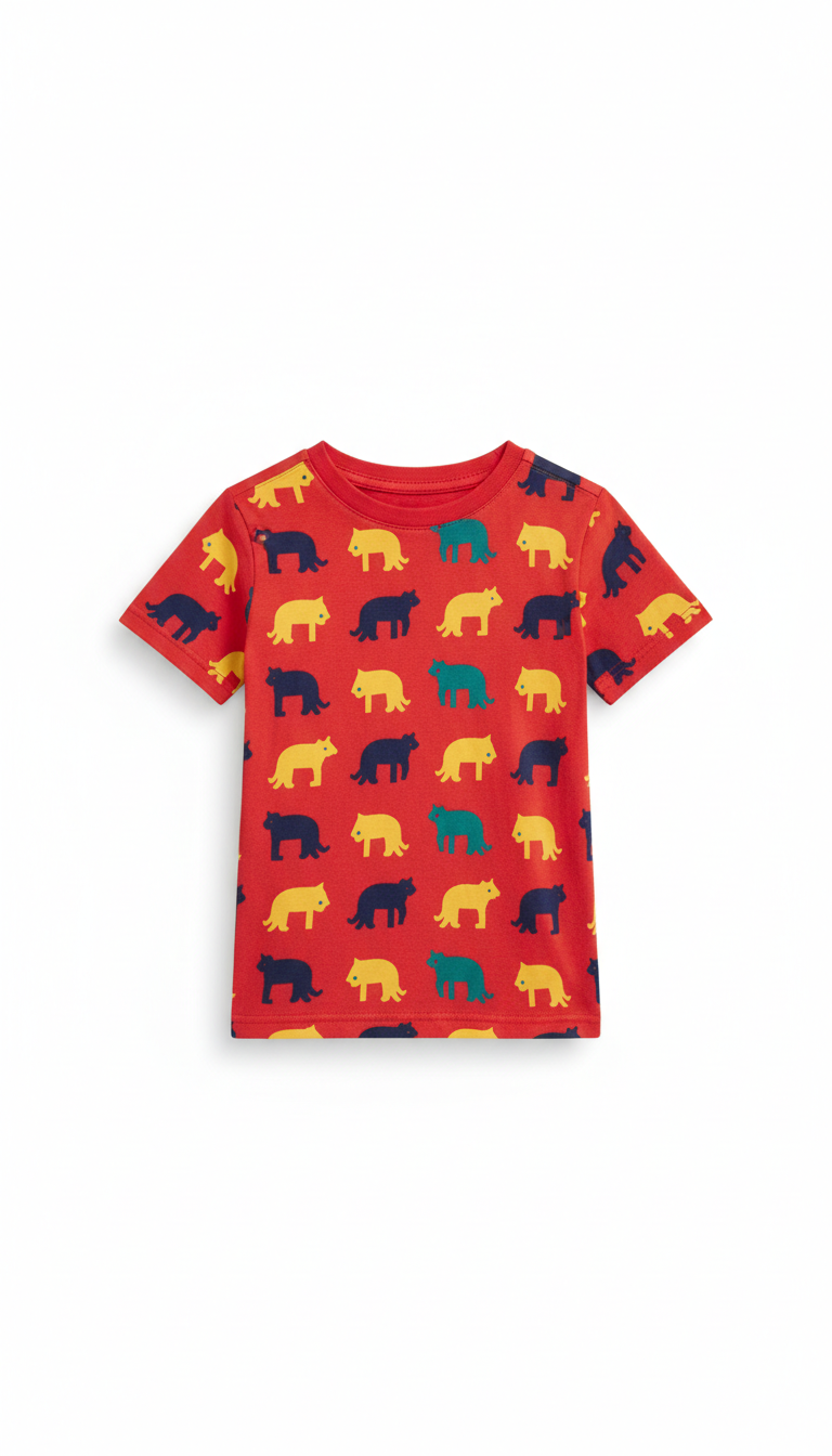 T-shirt enfant motif rouge électrique