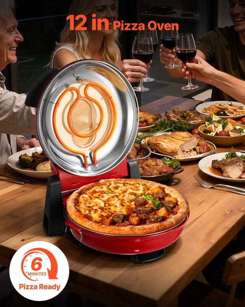 Pizza Oven, 304.8 mm Electric Pizza Maker, 1200W Electric Pizzas