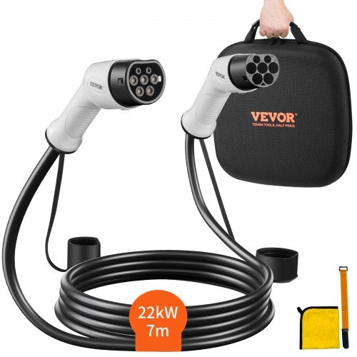 Type 2 to Type 2 EV Charging Cable, 32Amp, 22kW 7 Meters Three Phase